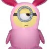 Easter Gemmy Airblown Inflatable Stuart In Pink Bunny Suit, 3.5 Ft Tall, Pink