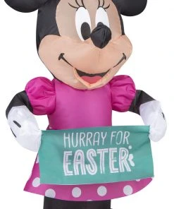 Gemmy Airdorable Airblown Minnie W/Banner Disney, Pink Easter