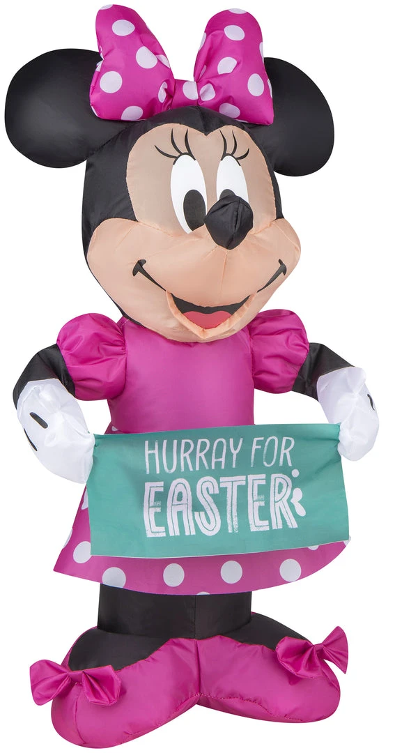 Gemmy Airdorable Airblown Minnie W/Banner Disney, Pink Easter 1 Gemmy Airdorable Airblown Minnie W/Banner Disney, Pink Easter
