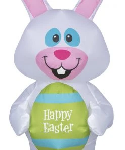 Gemmy Airdorable Airblown Whimsical Easter Bunny, White