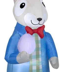 Gemmy 7 Ft Airblown Dapper Easter Bunny W/Egg, Multicolored