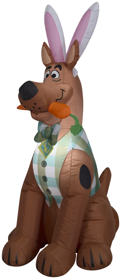 Gemmy 4 Ft Airblown Scooby In Easter Outfit SM, Brown 1 Gemmy 4 Ft Airblown Scooby In Easter Outfit SM, Brown
