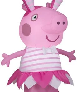 Gemmy 3.5 Ft Airblown Peppa Pig In Easter Outfit SM, Pink