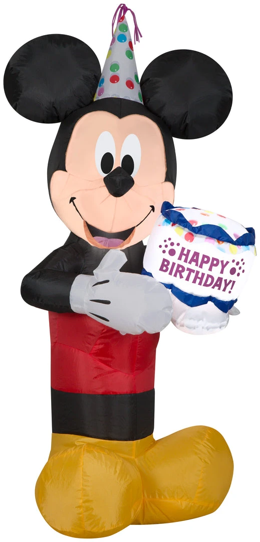 Gemmy 3.5 Ft Tall Airblown Inflatable Birthday Party Mickey Mouse With Cake 1 Gemmy 3.5 Ft Tall Airblown Inflatable Birthday Party Mickey Mouse With Cake