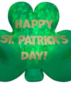 Gemmy 10 Ft Wide Projection Airblown Kaleidoscope St. Patrick's Day Cluster Of Clovers Collection Scene