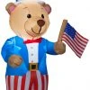 Gemmy Airblown Inflatable Patriotic Teddy Bear, 4 Ft Tall Inflatables
