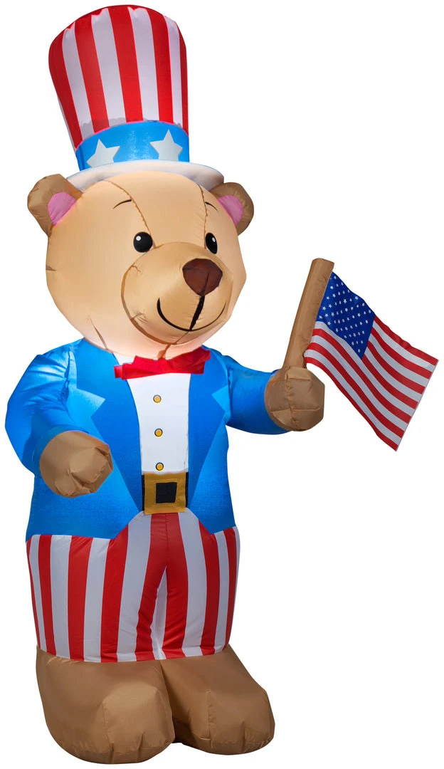 Gemmy Airblown Inflatable Patriotic Teddy Bear, 4 Ft Tall Inflatables 1 Gemmy Airblown Inflatable Patriotic Teddy Bear, 4 Ft Tall Inflatables