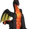 Gemmy 7' Animated Projection Airblown Fire & Ice Dragon W/ Wings Halloween Inflatable