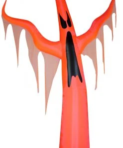 Gemmy Neon Christmas Airblown Inflatable W/ Black Light Orange Ghost Giant, 11 Ft Tall, Red