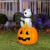 Gemmy 3.5' Airblown Snoopy And Woodstock On Pumpkin Peanuts Halloween Inflatable
