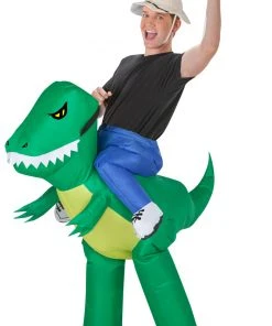 Gemmy Adult Inflatable Dinosaur Rider Halloween Costume Miscellaneous