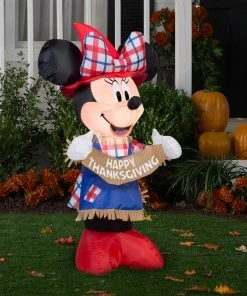 Gemmy 3.5' Airblown Minnie As Scarecrow Disney Thanksgiving Inflatable