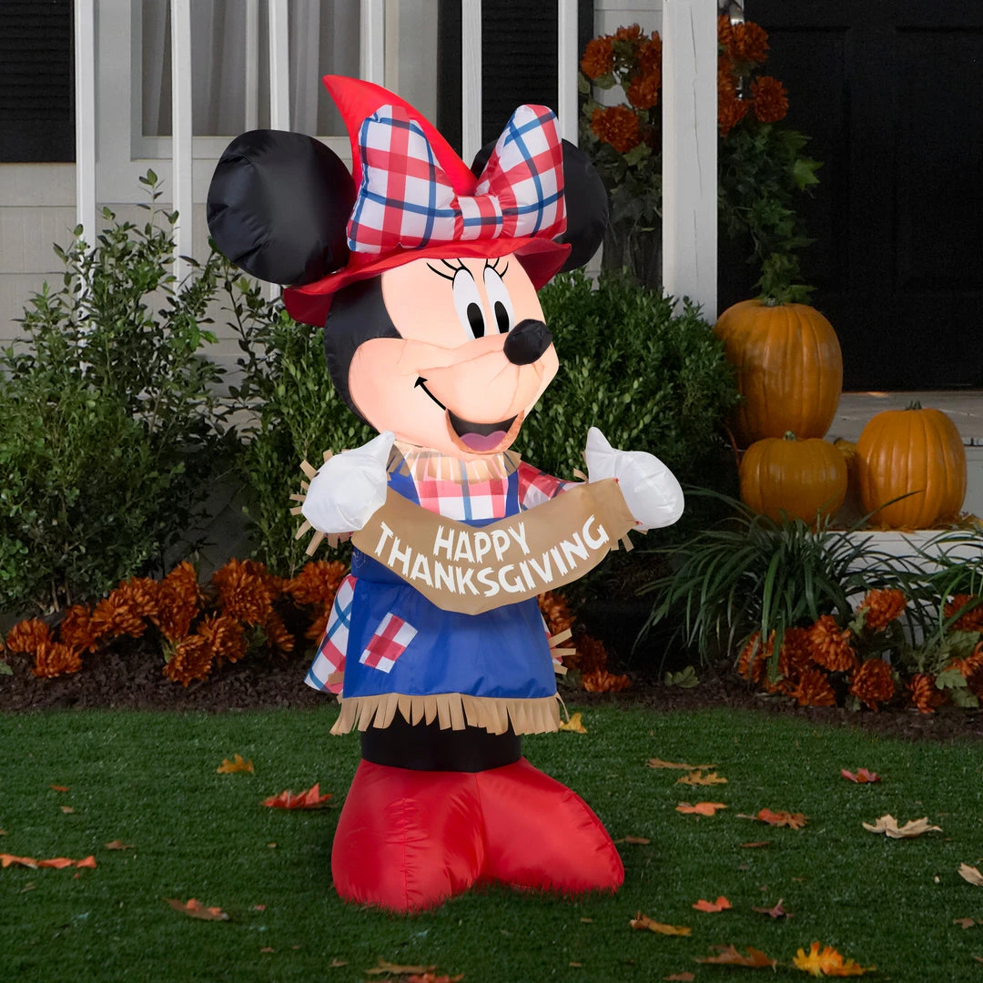 Gemmy 3.5' Airblown Minnie As Scarecrow Disney Thanksgiving Inflatable 1 Gemmy 3.5' Airblown Minnie As Scarecrow Disney Thanksgiving Inflatable