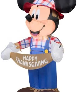 Gemmy 3.5' Airblown Mickey As Scarecrow Disney Thanksgiving Inflatable
