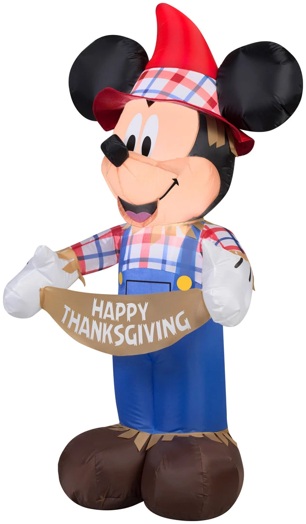 Gemmy 3.5' Airblown Mickey As Scarecrow Disney Thanksgiving Inflatable 1 Gemmy 3.5' Airblown Mickey As Scarecrow Disney Thanksgiving Inflatable