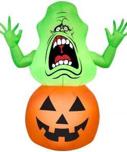 Gemmy 3.5' Airblown Slimer On Pumpkin Ghostbusters Halloween Inflatable