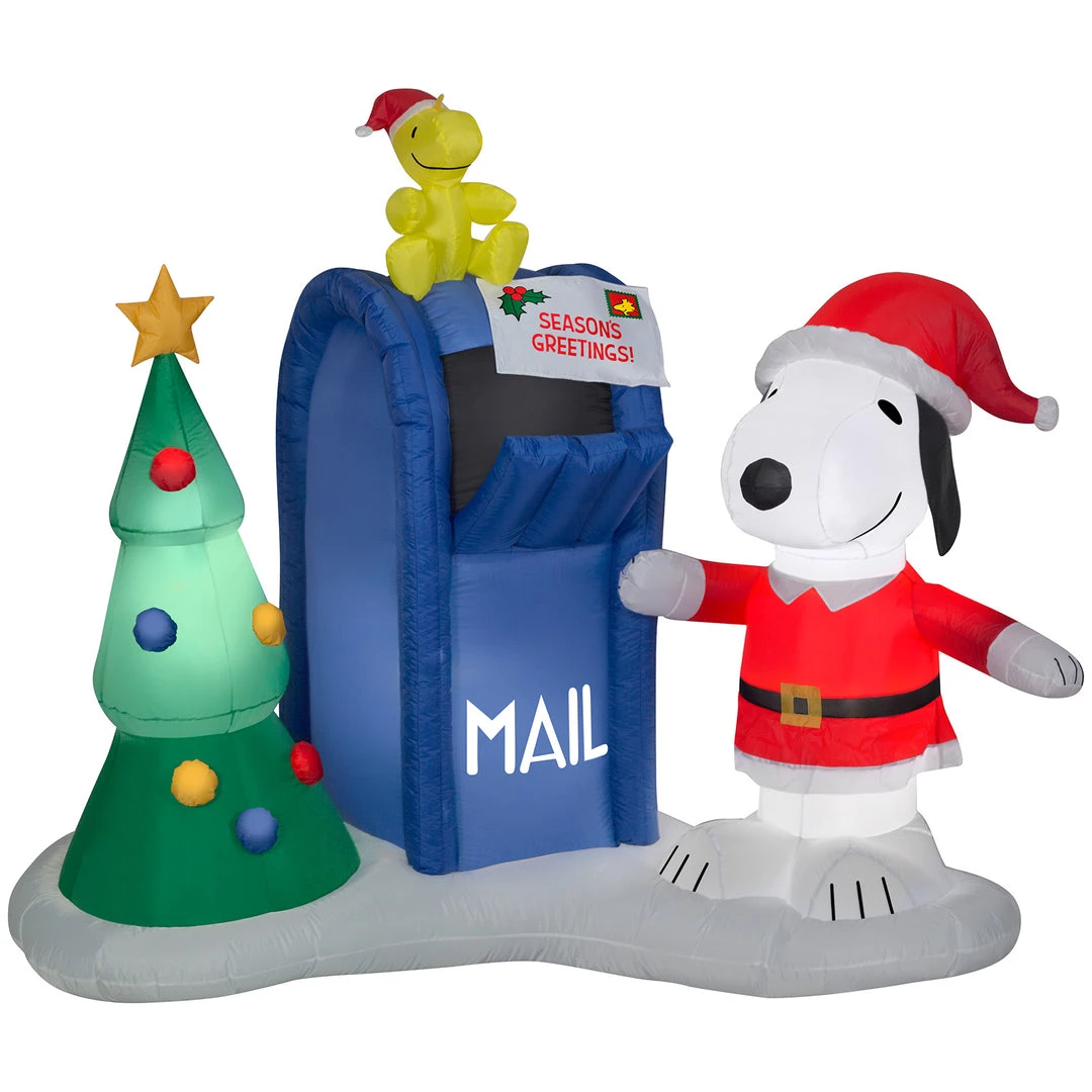 Gemmy 6.5' Airblown Snoopy And Woodstock W/Mailbox Scene Peanuts Christmas Inflatable 1 Gemmy 6.5' Airblown Snoopy And Woodstock W/Mailbox Scene Peanuts Christmas Inflatable