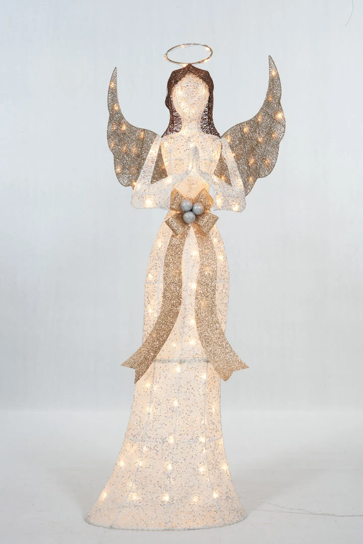 Everstar 60" UL Glittering Thread Praying Angel Sculpture Christmas 1 Everstar 60" UL Glittering Thread Praying Angel Sculpture Christmas