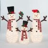 Everstar Set Of 3 UL Fluffy Snowman Family Sculpture