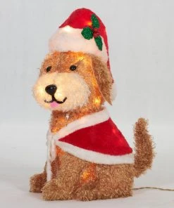 Everstar 20" UL Dog In Cloak Sculpture Christmas