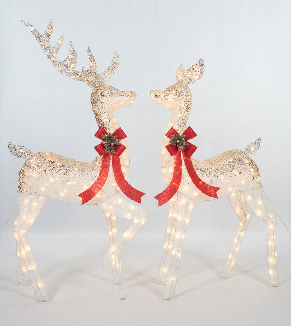 Everstar Set Of 2 UL Ombre Glittering Thread Buck And Doe Sculpture Christmas 1 Everstar Set Of 2 UL Ombre Glittering Thread Buck And Doe Sculpture Christmas