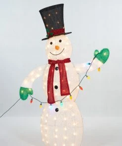 Everstar Christmas 62" UL Snowman With String Lights Sculpture